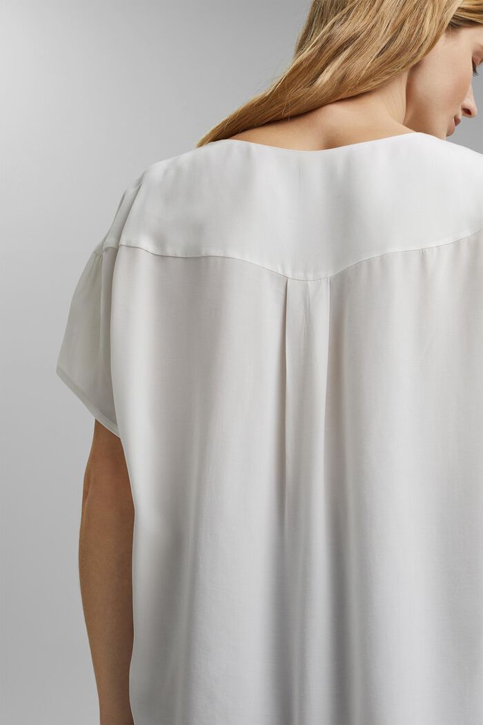 Short sleeve blouse with LENZING™ ECOVERO™, OFF WHITE, detail image number 5