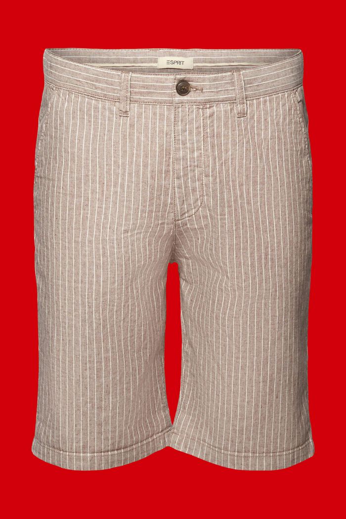 Striped chino shorts, cotton-linen blend, BEIGE, detail image number 9