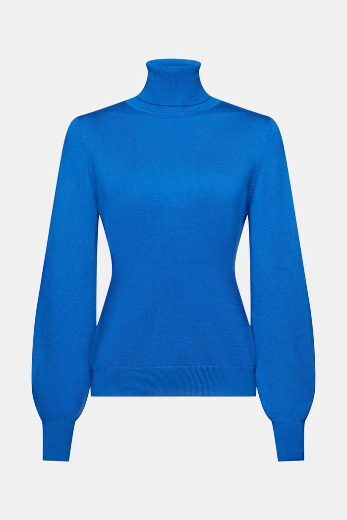 Basic roll neck jumper, LENZING™ ECOVERO™, BRIGHT BLUE, detail image number 6
