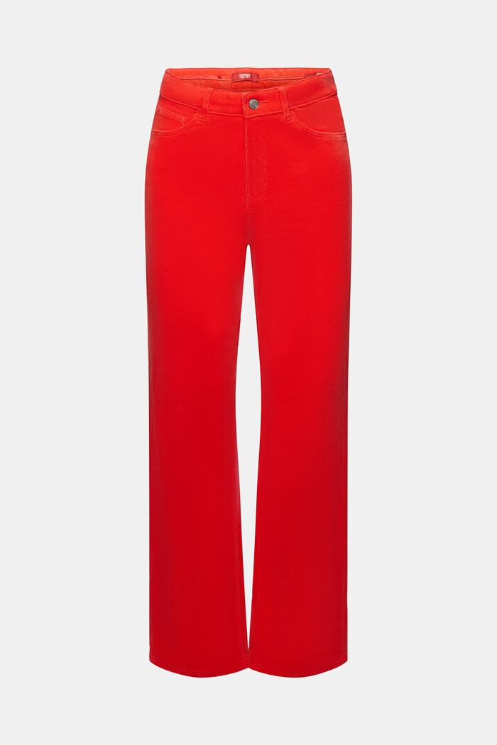 High-Rise Straight Fit Corduroy Trousers, RED, detail image number 7