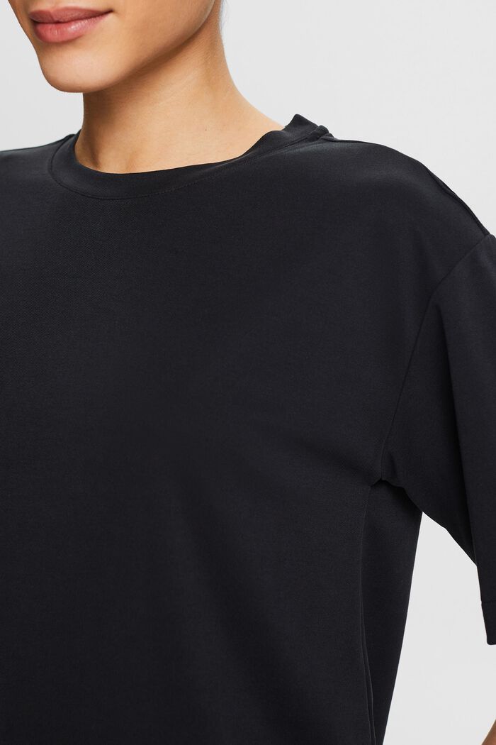 Crewneck Jersey T-Shirt, BLACK, detail image number 2