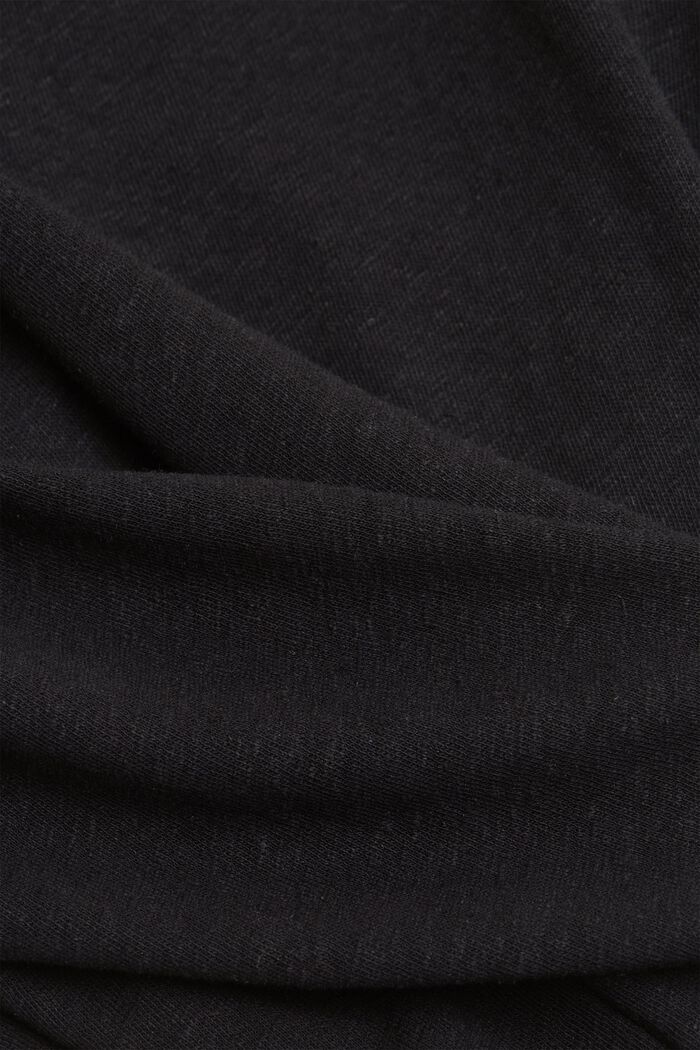 Cotton/linen blend T-shirt, BLACK, detail image number 4