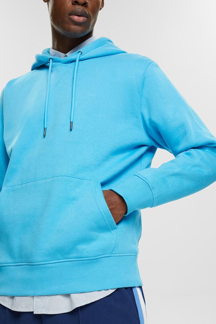 Hooded sweatshirt made of recycled material, TURQUOISE, detail image number 2
