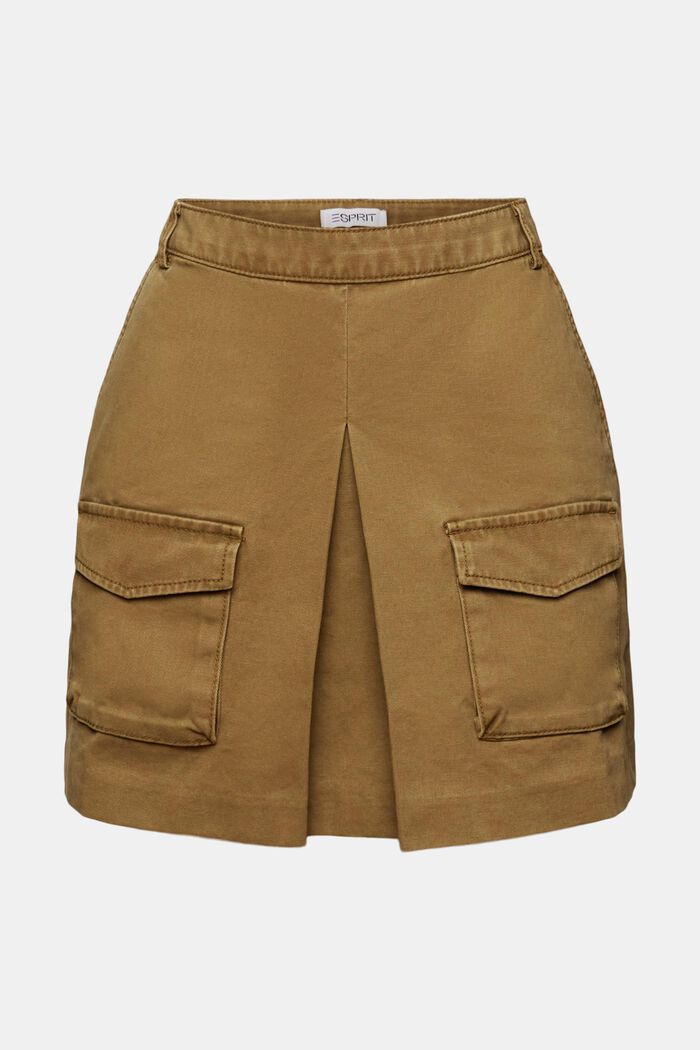 Box Pleat Mini Skirt, KHAKI GREEN, detail image number 5