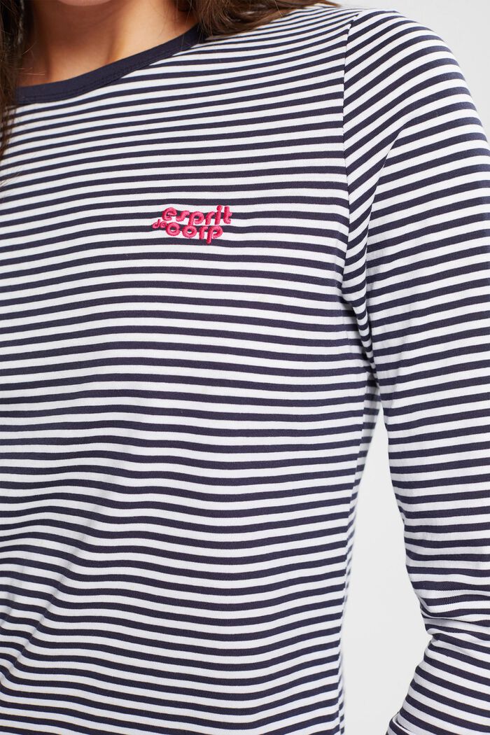 Striped long sleeve, NAVY, detail image number 2