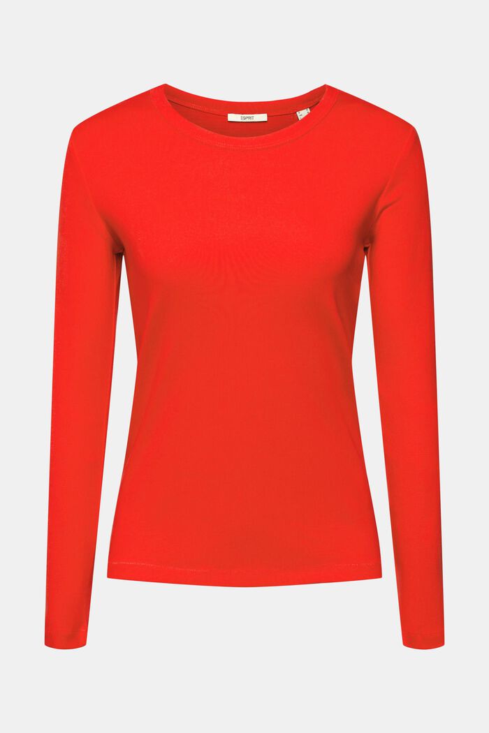 Long sleeve top, RED, overview