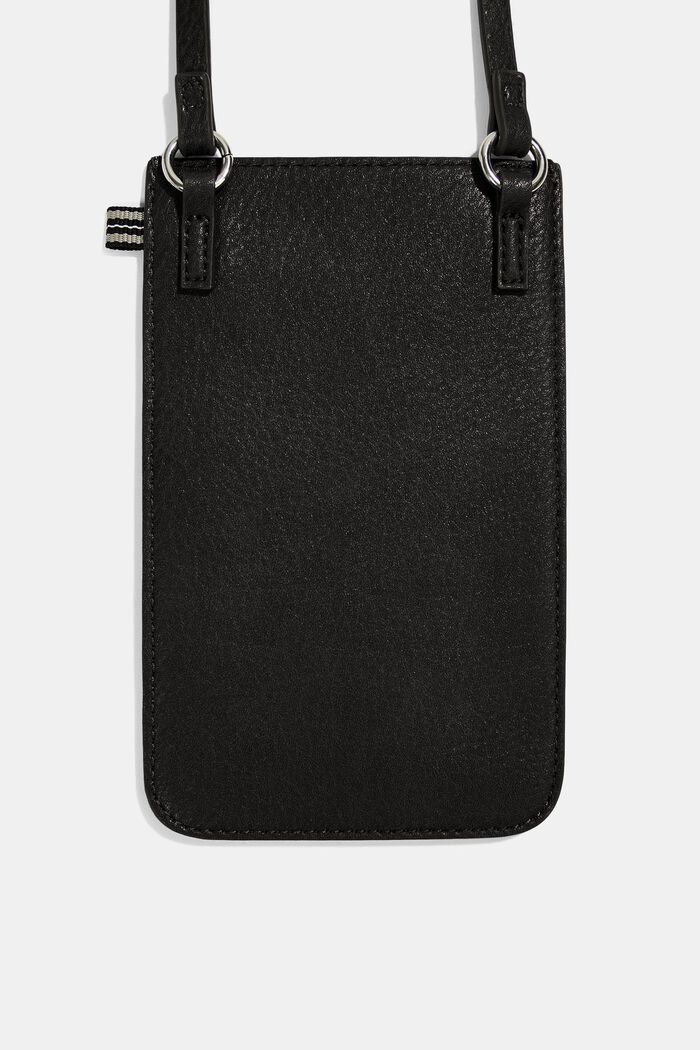 Smartphone bag in faux leather, BLACK, detail image number 2
