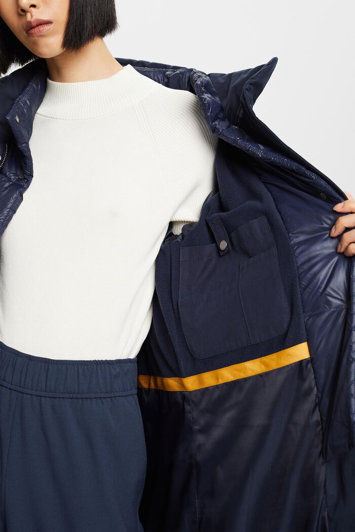 Recycled: quilted coat with fleece lining, NAVY, detail image number 5