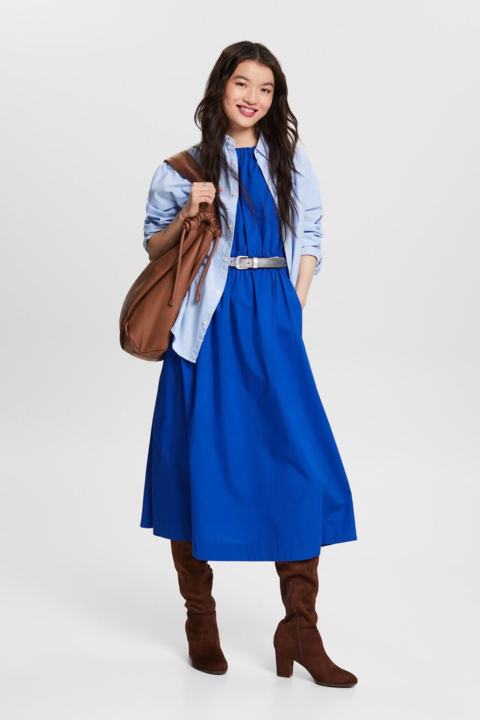 Sleeveless Midi Dress, BRIGHT BLUE, detail image number 1