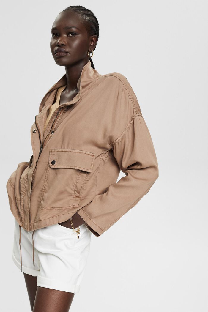 Lightweight jacket in TENCEL™, TAUPE, detail image number 1