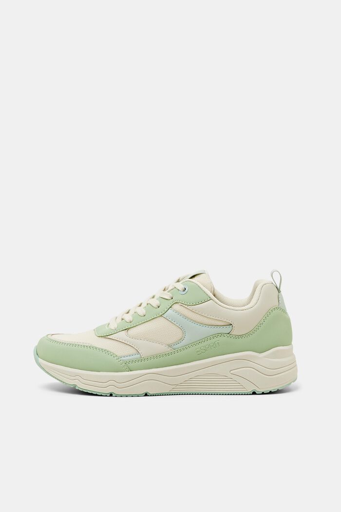 Faux Leather Sneakers, LIGHT GREEN, detail image number 0
