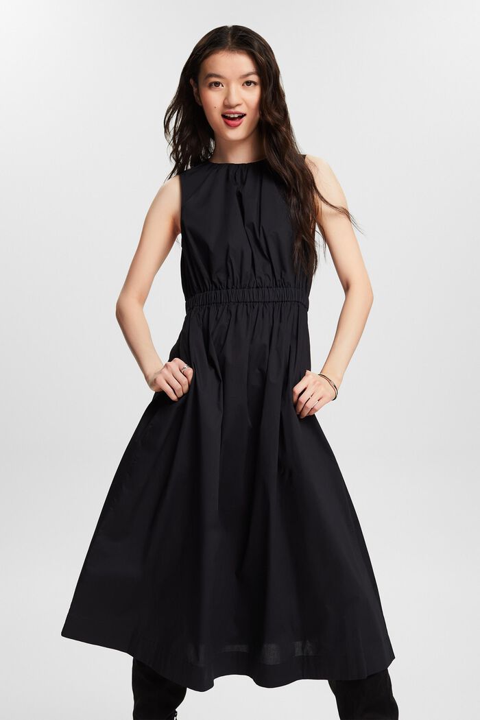 Sleeveless Midi Dress, BLACK, detail image number 4