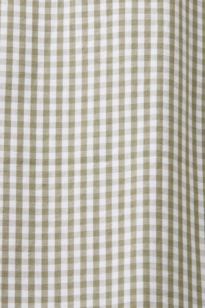 Vichy button-down shirt, 100% cotton, LIGHT KHAKI, detail image number 5
