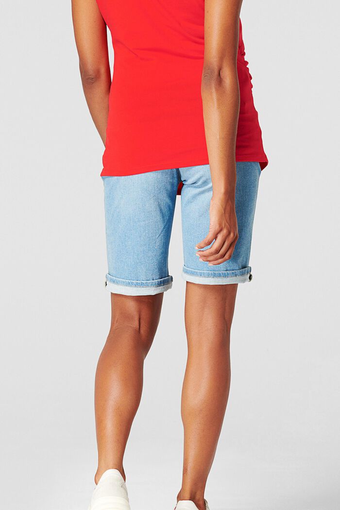 Denim Bermudas with over-bump waistband, BLUE LIGHT WASHED, detail image number 2