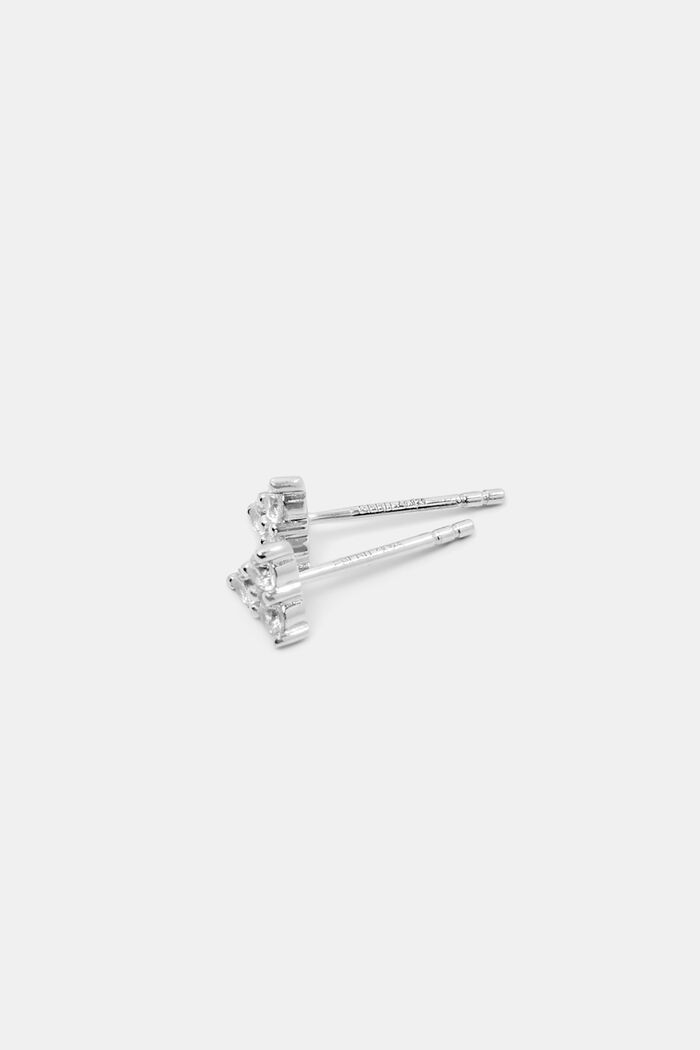 Sterling Silver Zirconia Ear Studs, SILVER, detail image number 1