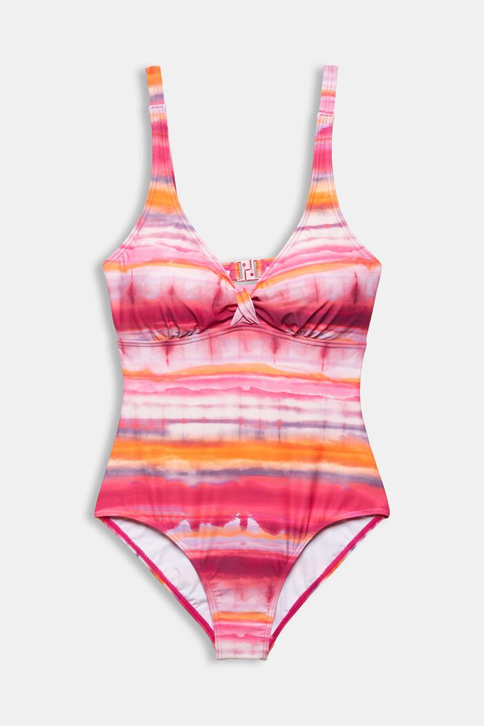 Recycled: padded printed swimsuit, PINK FUCHSIA, detail image number 5