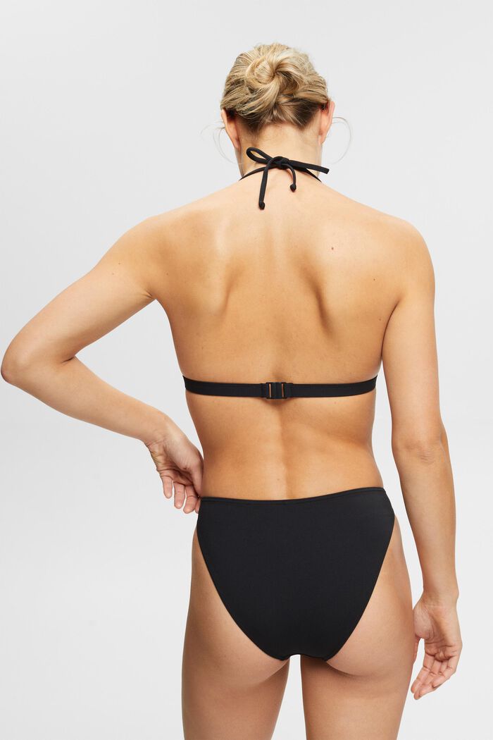 Halterneck bikini top with ties, BLACK, detail image number 2