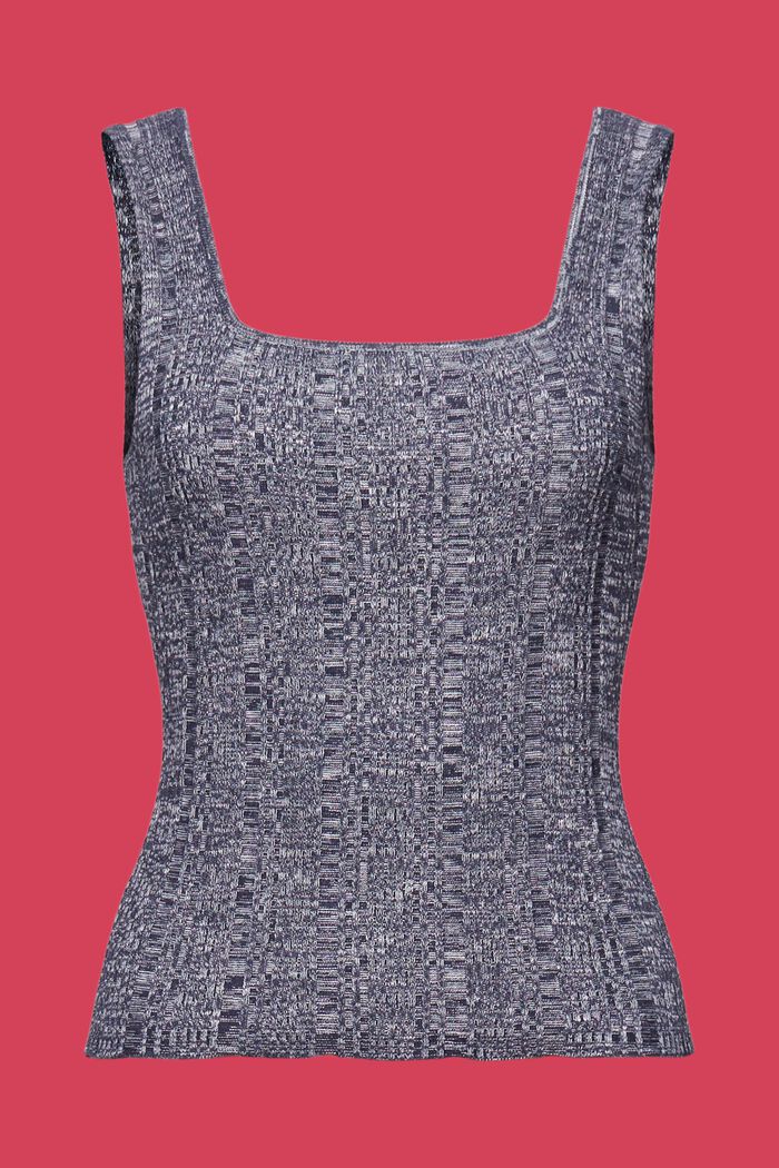 Sleeveless knit top with LENZING™ ECOVERO™, NAVY, detail image number 6
