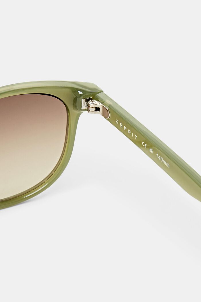 Square Framed Sunglasses, OLIVE GREEN, detail image number 3