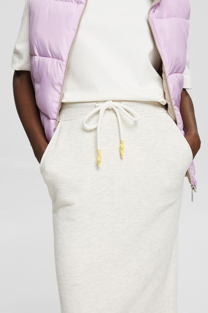 Sweatshirt midi skirt, cotton blend, PASTEL GREY, detail image number 2