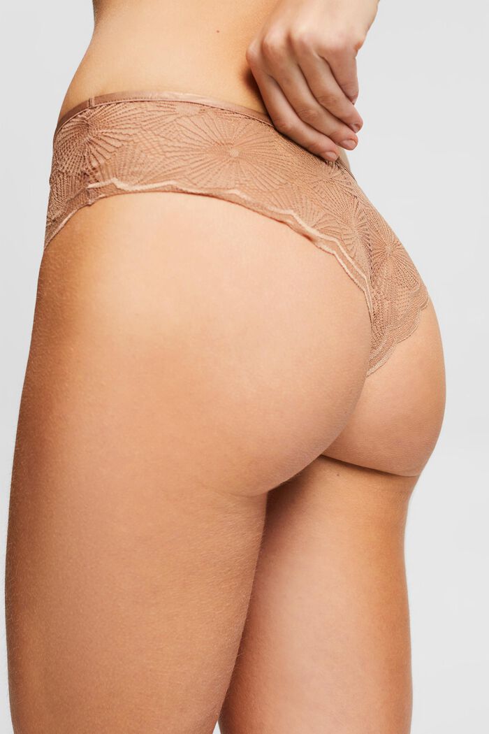 Made of recycled material: Brazilian shorts with lace, SKIN BEIGE, detail image number 3