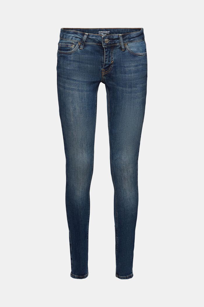 Low-rise skinny jeans, BLUE MEDIUM WASHED, detail image number 7