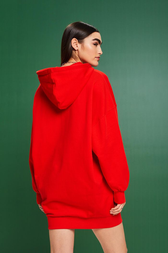 Hooded Oversized Sweat Dress, RED, detail image number 2