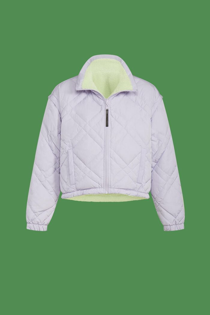 Reversible Detachable Quilted Jacket, LAVENDER, detail image number 7