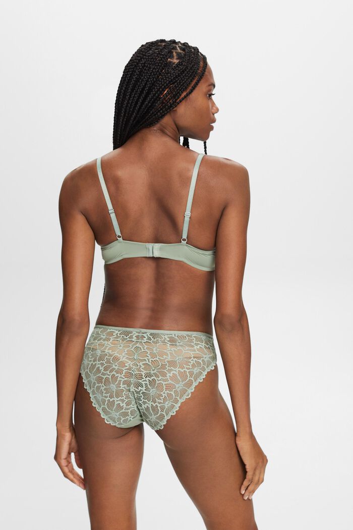 Flower Lace Briefs, DUSTY GREEN, detail image number 1