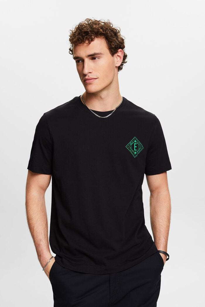 Logo Cotton Jersey T-Shirt, BLACK, detail image number 0