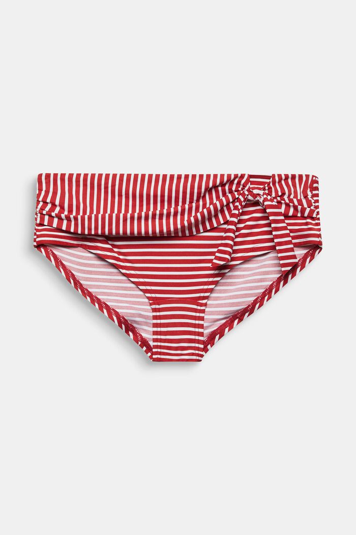 Recycled: Hipster shorts with stripes, RED, overview