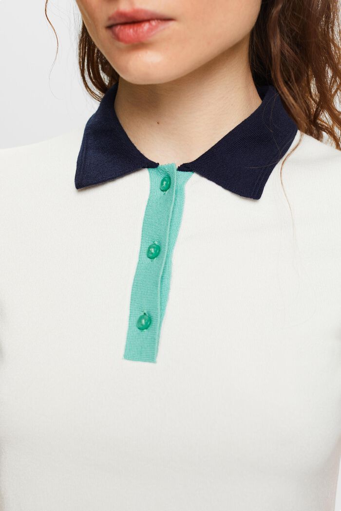 Short-Sleeve Polo Shirt, OFF WHITE, detail image number 3
