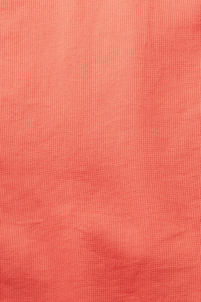 Textured slim fit shirt, 100% cotton, CORAL RED, detail image number 5
