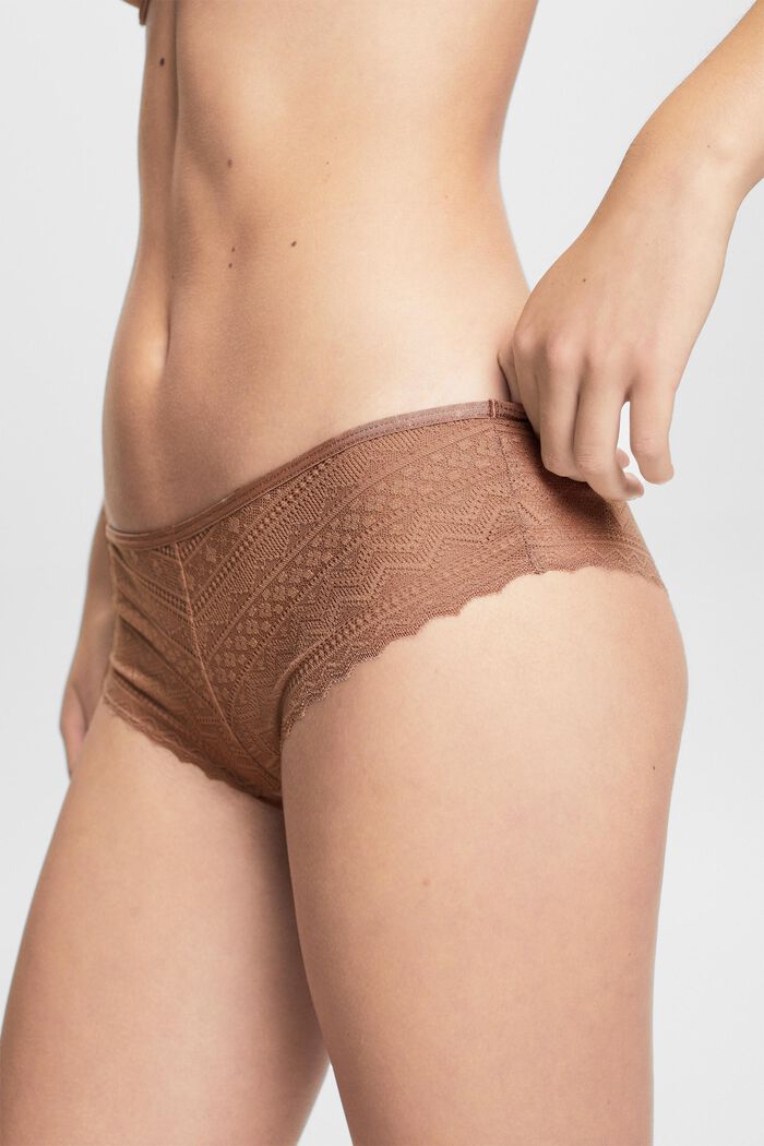 Graphic Lace Brazilian Hipster Shorts, BEIGE, detail image number 2