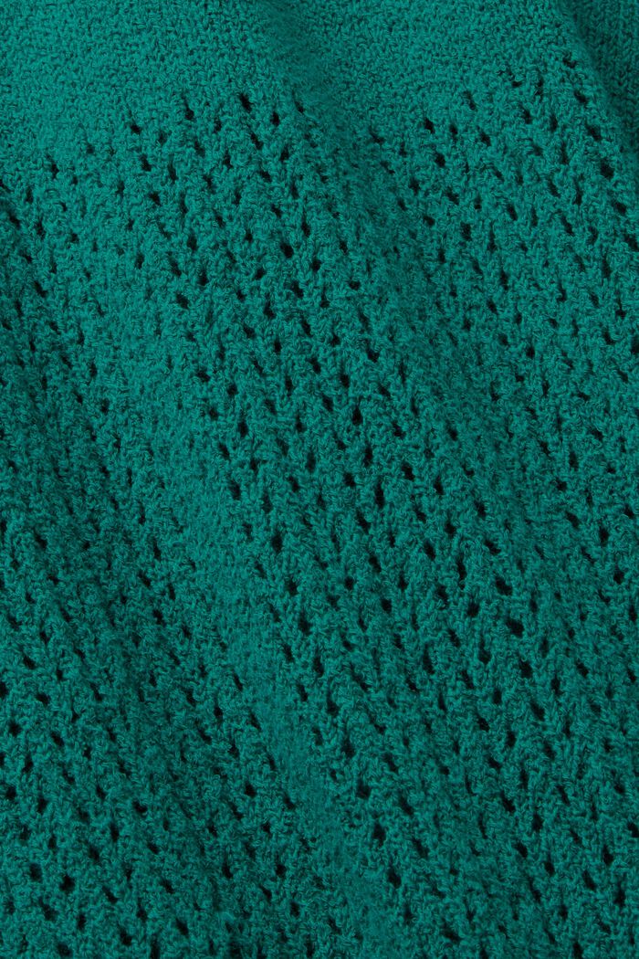 Pointelle cotton jumper, EMERALD GREEN, detail image number 4