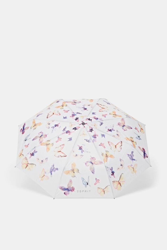 Pocket umbrella with a butterfly print, ONE COLOR, overview