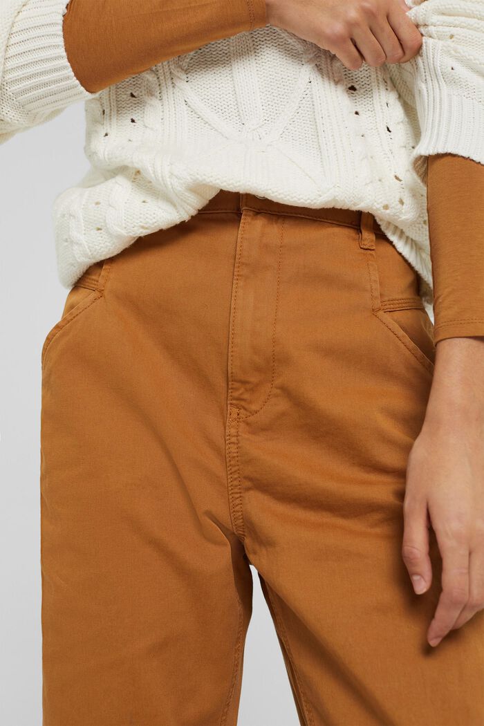 High-waisted trousers, organic cotton, BARK, detail image number 2