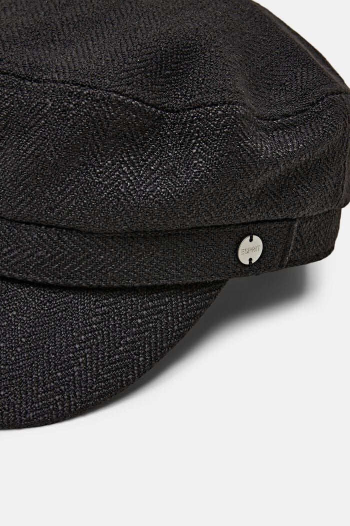 Structured Military Cap, BLACK, detail image number 1