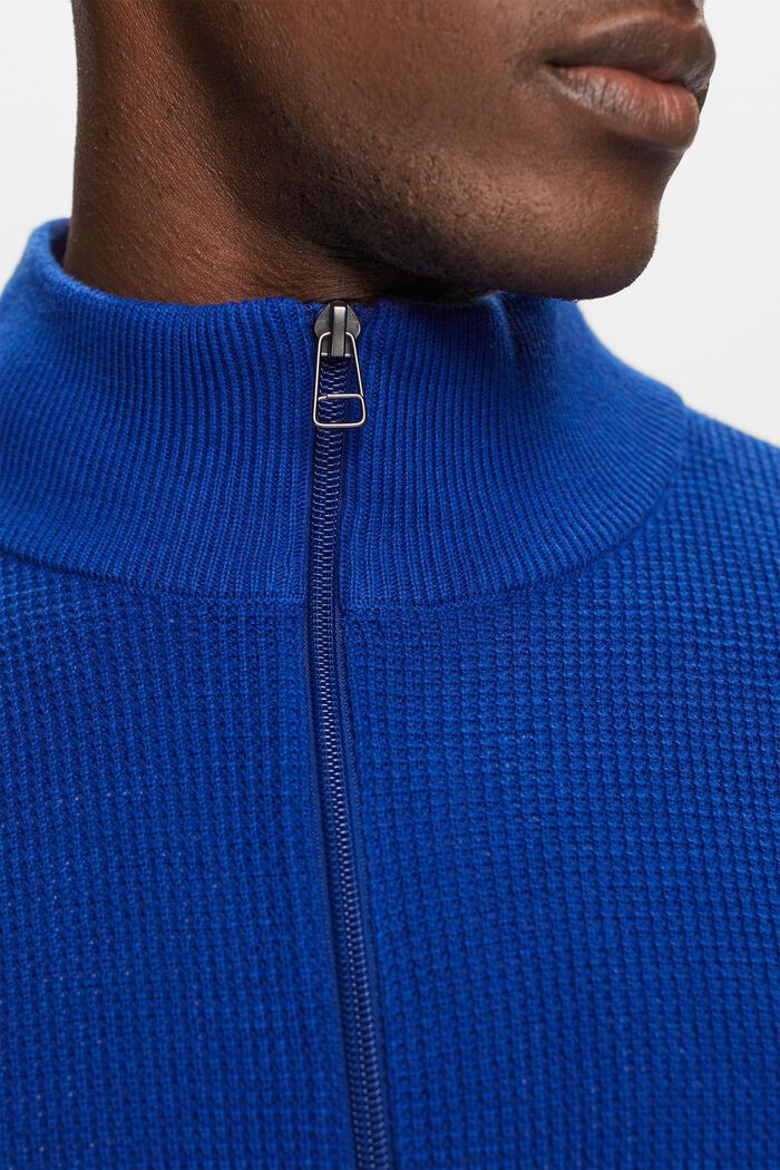 Cotton Zip Troyer, BRIGHT BLUE, detail image number 2
