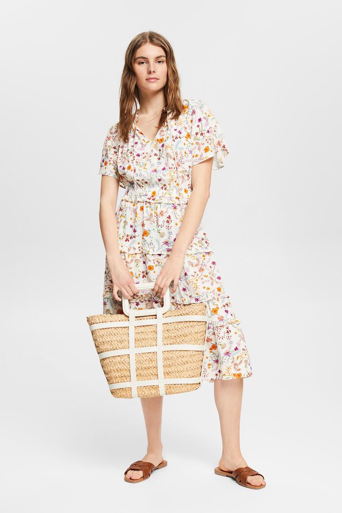 Midi dress with floral pattern