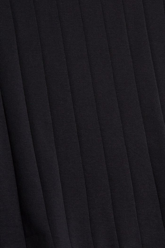 Long sleeve top with wavy edges, BLACK, detail image number 4