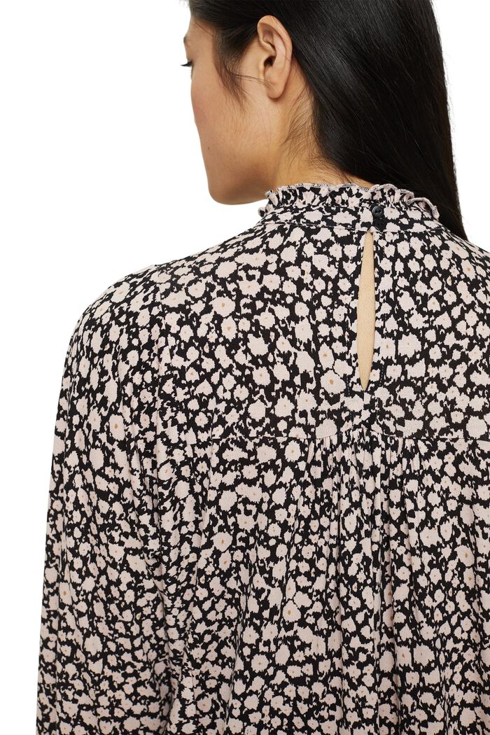 Long sleeve top with frills, LENZING™ ECOVERO™, DUSTY NUDE, detail image number 5