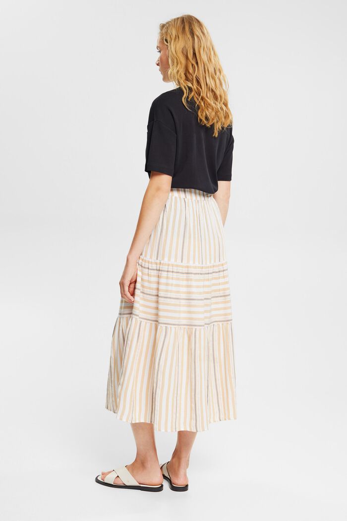 Striped midi skirt, WHITE, detail image number 4