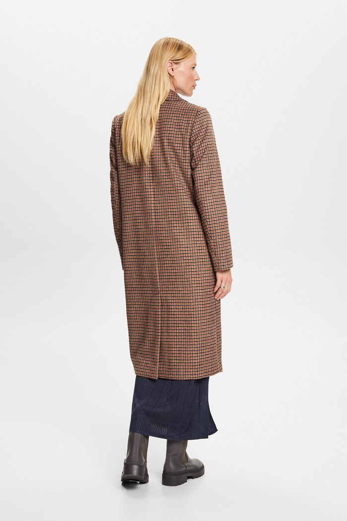 Checked wool-blend coat, TERRACOTTA, detail image number 3
