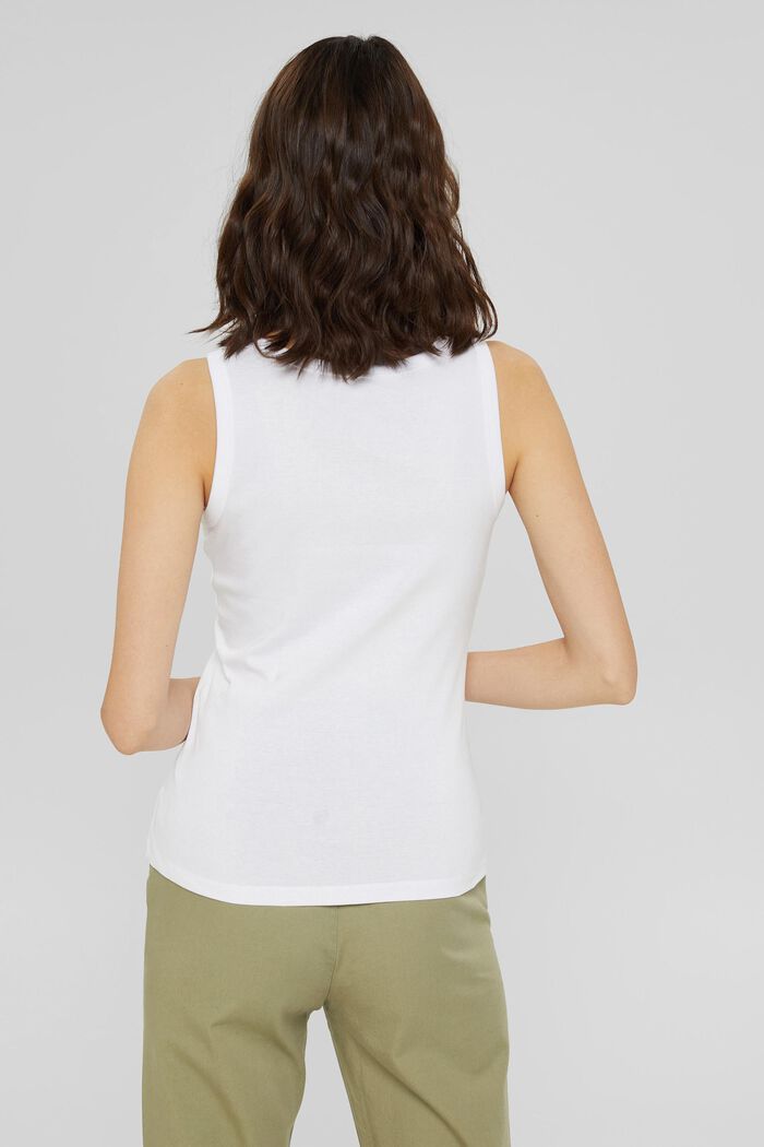 Basic sleeveless top made of 100% organic cotton, WHITE, detail image number 3