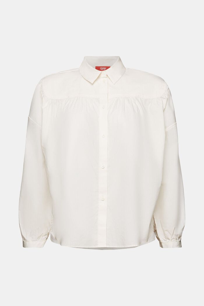 Poplin blouse, 100% cotton, OFF WHITE, detail image number 6