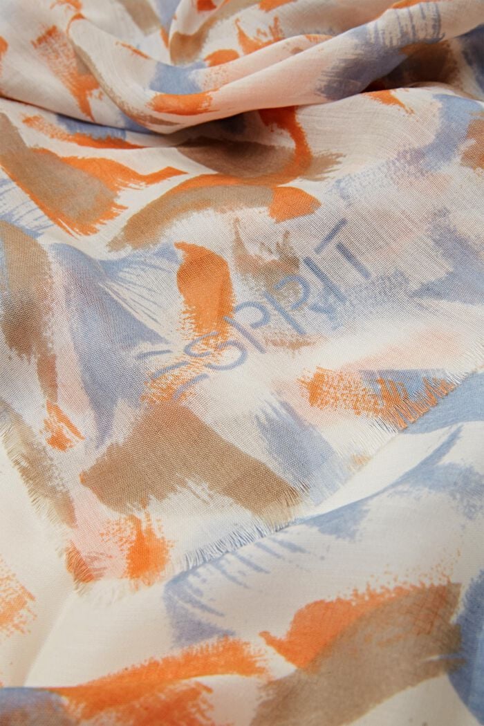 Lightweight Printed Scarf, OFF WHITE, detail image number 1