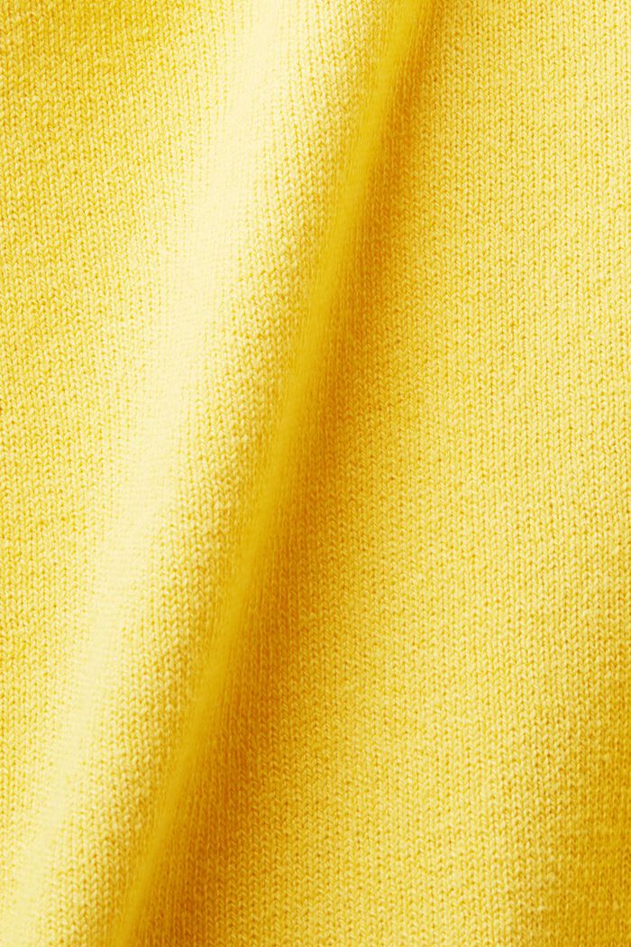 Cotton-Linen Sweater, SUNFLOWER YELLOW, detail image number 4
