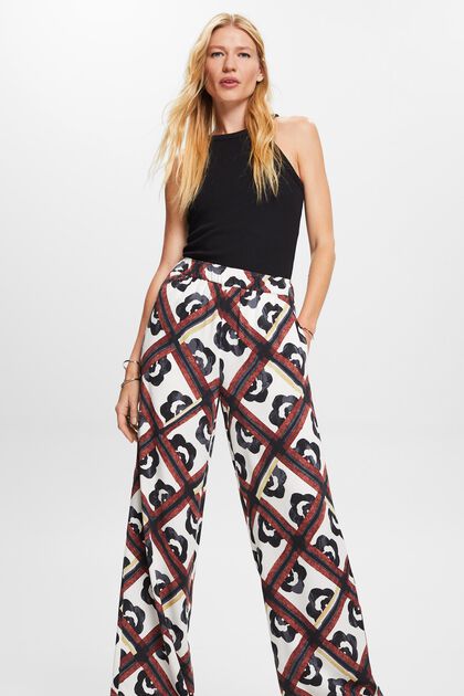 Patterned pull-on trousers, LENZING™ ECOVERO™
