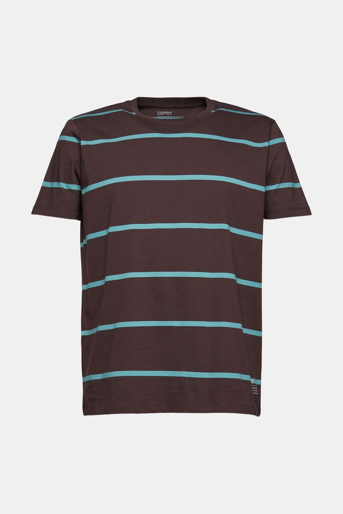 Jersey T-shirt in 100% cotton, DARK BROWN, overview